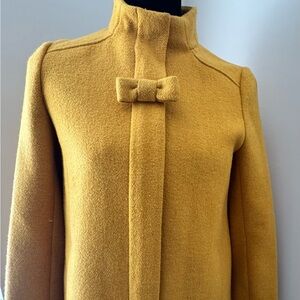 J. Crew Factory Yellow Pea Coat with Bow